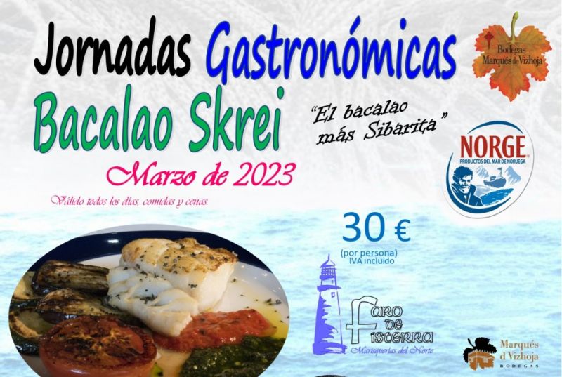 Jornadas Gastronómicas Bacalao Skrei restaurante Faro de Fisterra mes de Marzo 2023